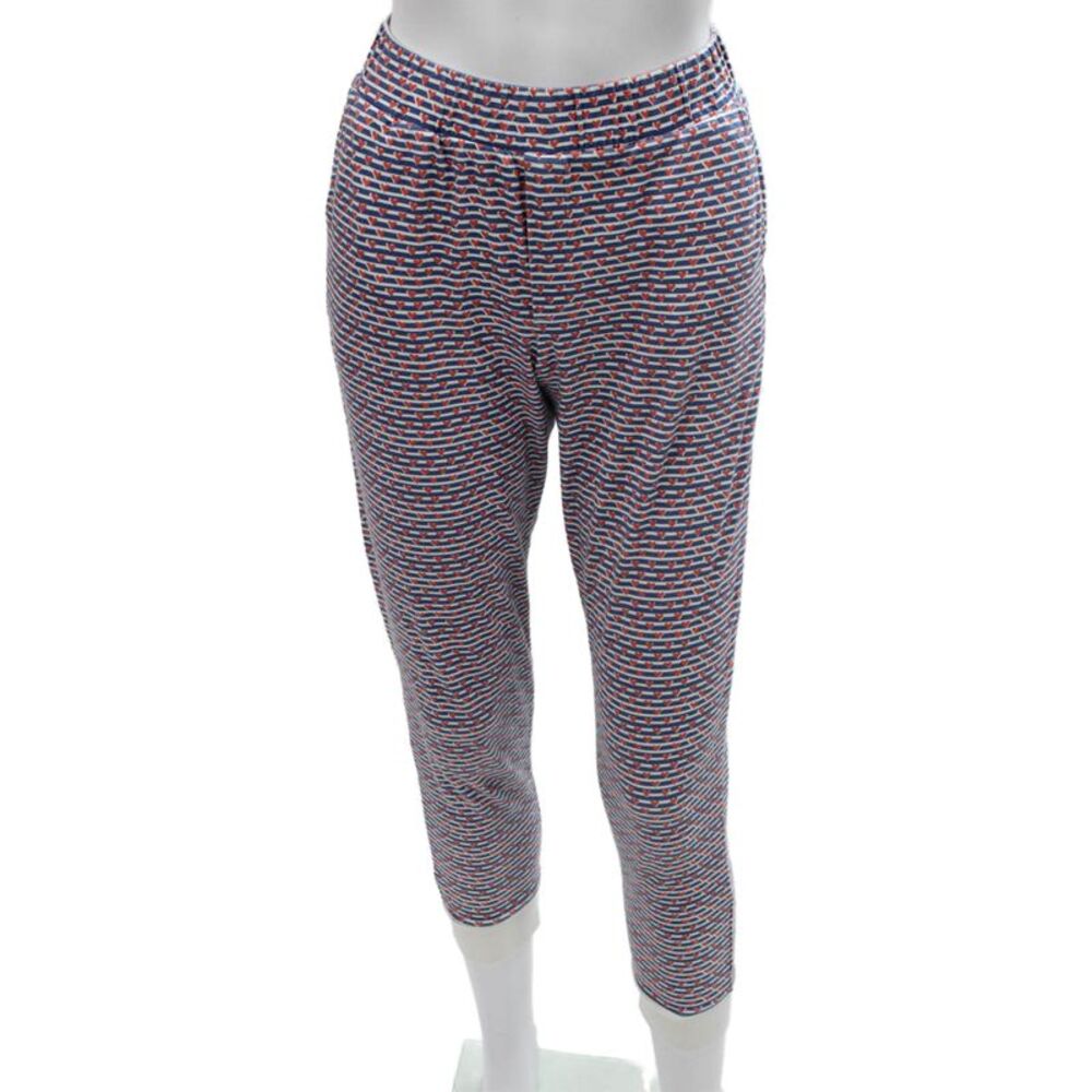 Joy Street Womens Capri Pants Blue Striped Cotton Pull On Spring Size XS